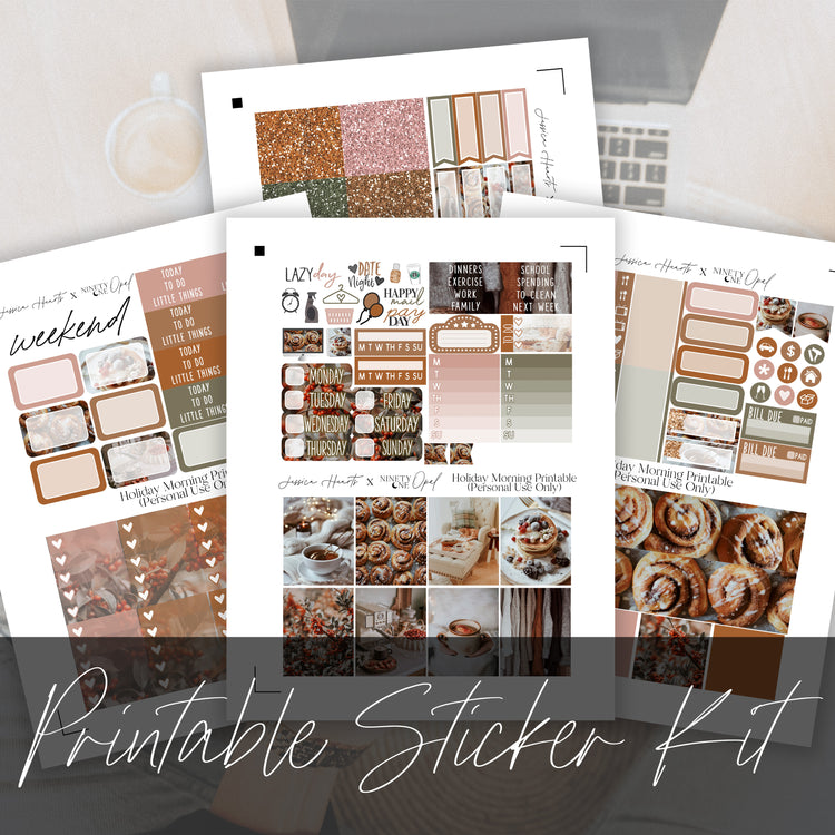 Holiday Morning Printable Sticker Kit