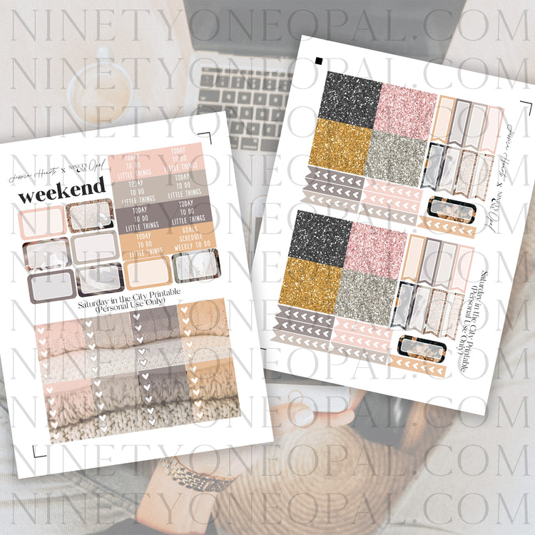 Saturday in the City Printable Sticker Kit