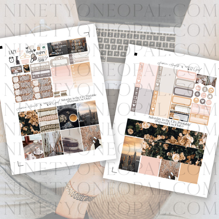Saturday in the City Printable Sticker Kit
