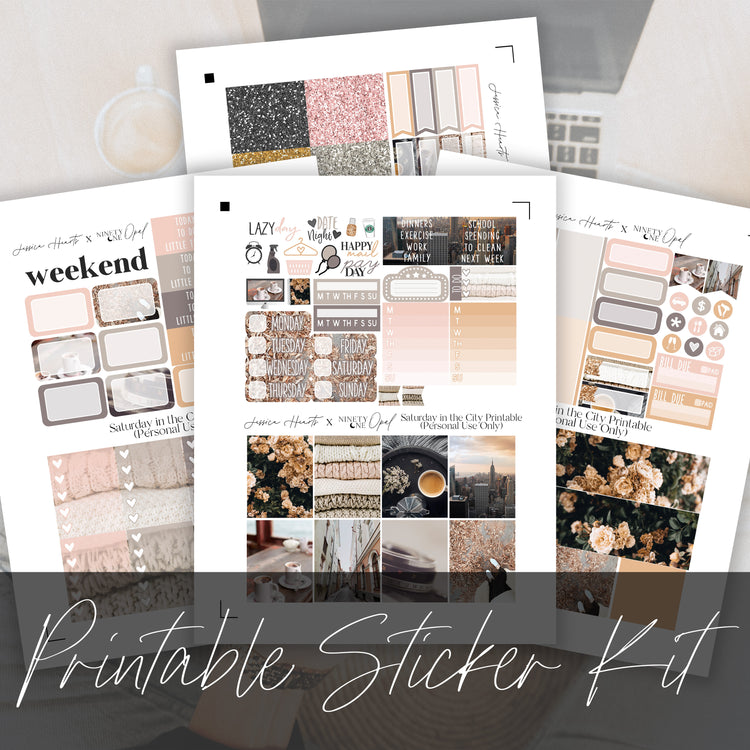 Saturday in the City Printable Sticker Kit