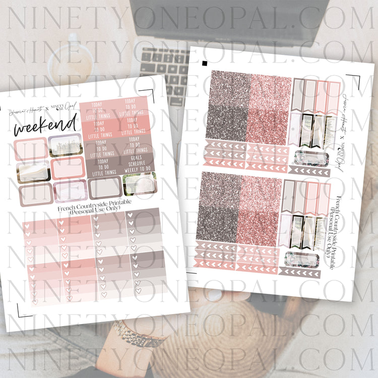 French Countryside Printable Sticker Kit