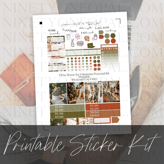 I'll be Home for Christmas Personal Printable Sticker Kit