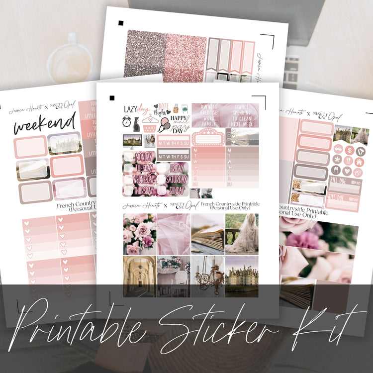 French Countryside Printable Sticker Kit