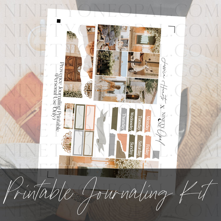 Provence Journaling Printable Sticker Kit